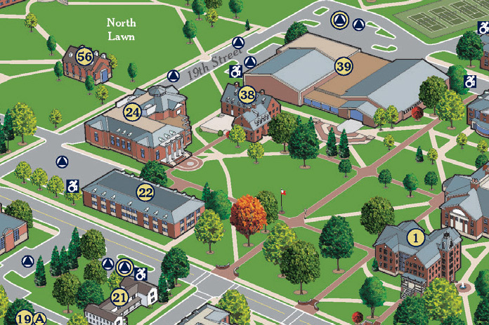 a portion of the campus map