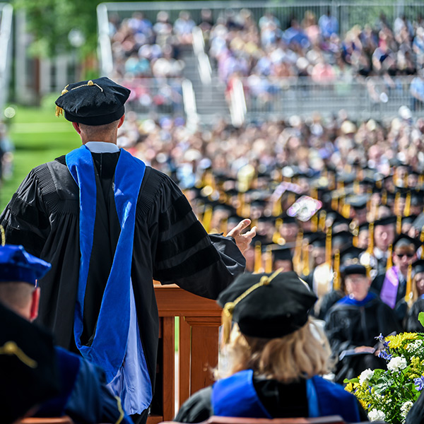 photo of Junata's 2025 commencement from the stage