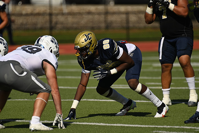 on-field action photo from Juniata College football game